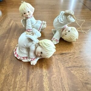OCI Omnibus Angels lot of 3 porcelain ornaments vintage cherubs Figurines